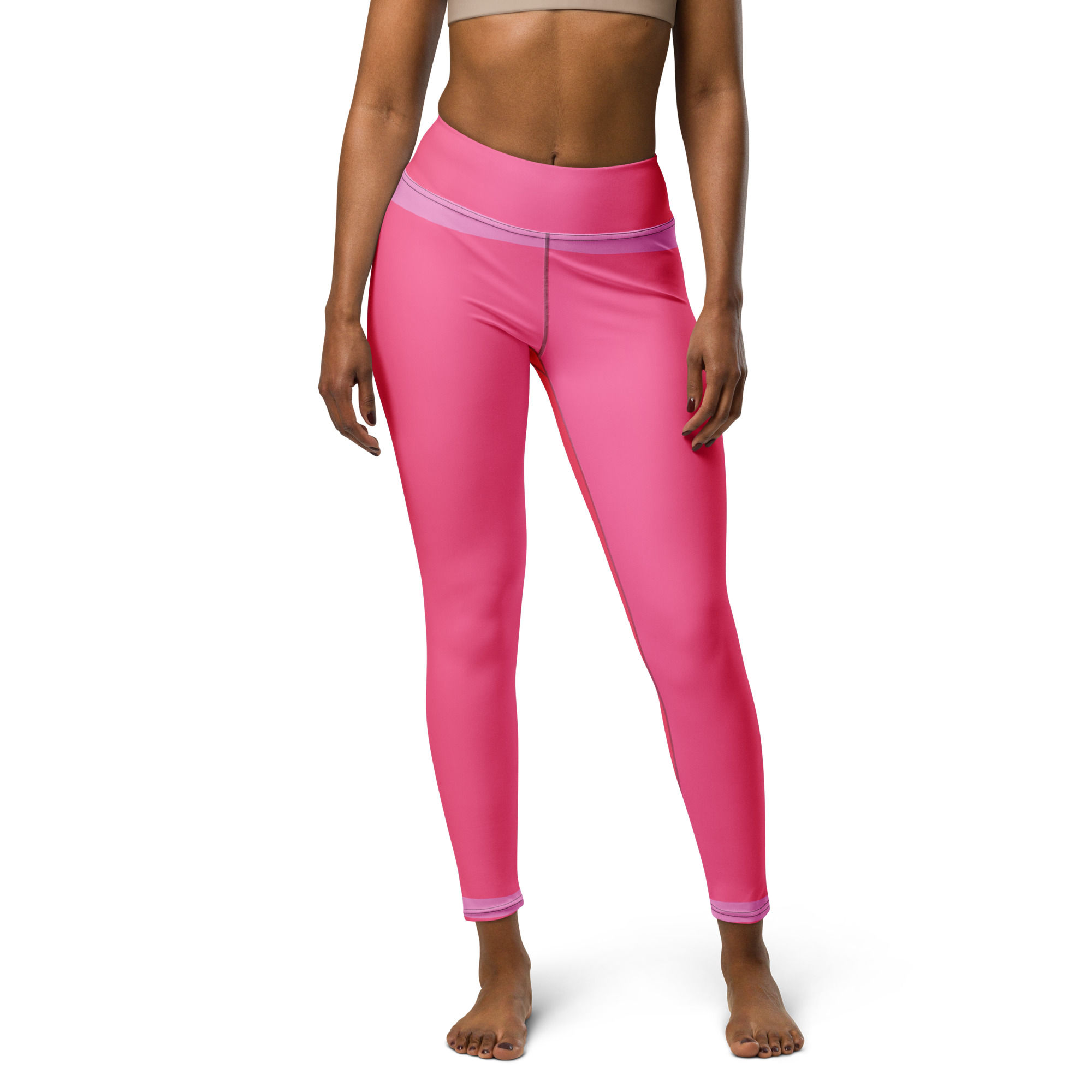 Block Pink Yoga Leggings
