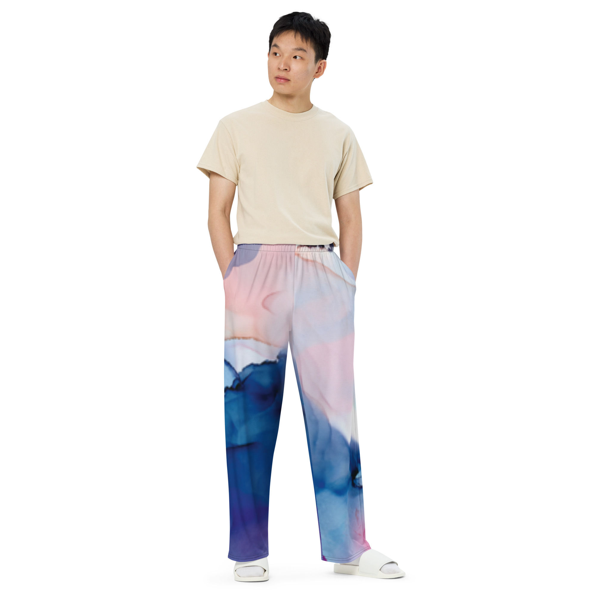 All-over print unisex wide-leg pants
