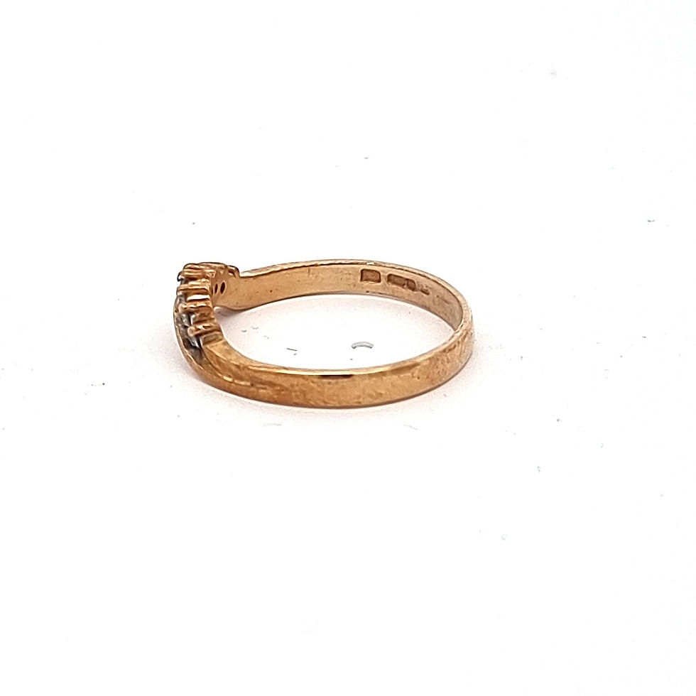 Thumbnail: 9ct Yellow Gold Diamond Wish Bone Ring