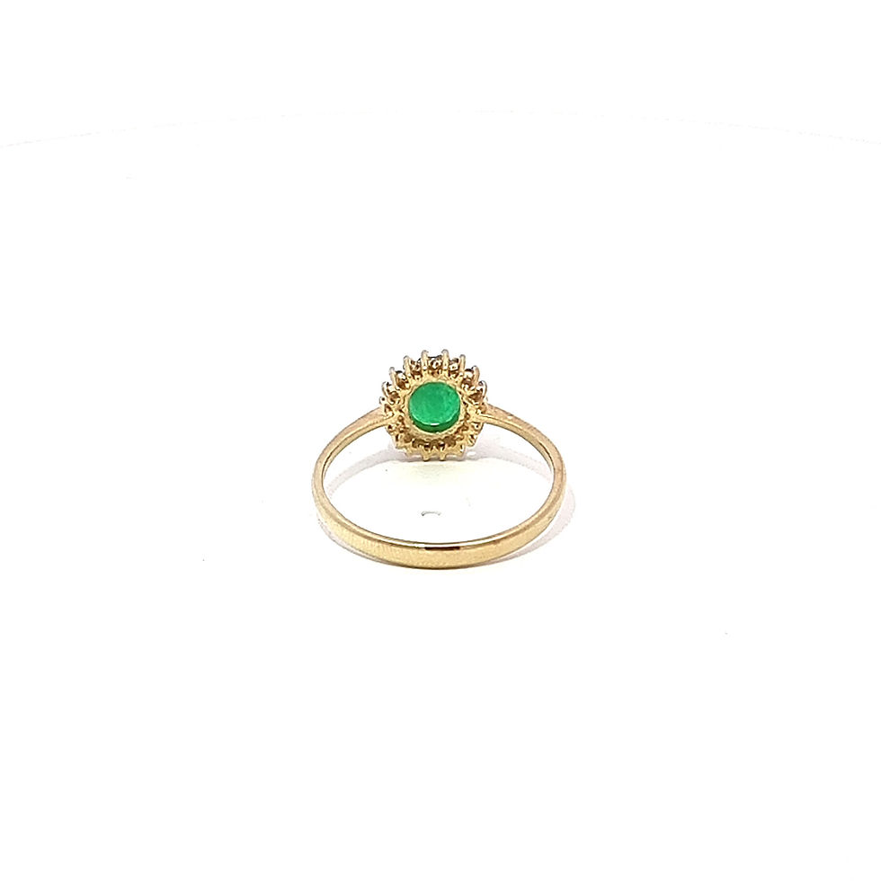 Thumbnail: 9ct Yellow Gold Emerald & Diamond Ring