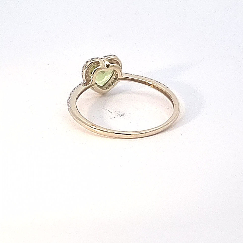 Thumbnail: 9ct Yellow Gold Peridot & Diamond Ring