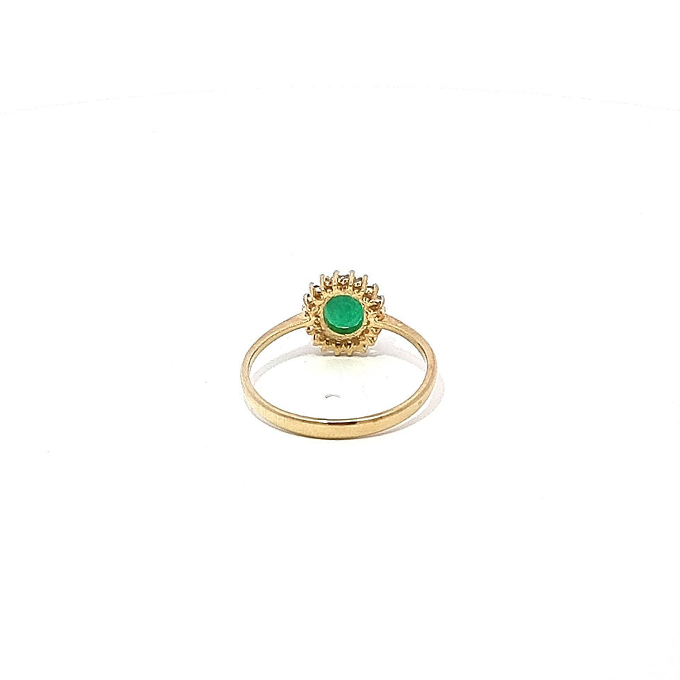 Thumbnail: 9ct Yellow Gold Emerald & Diamond Ring