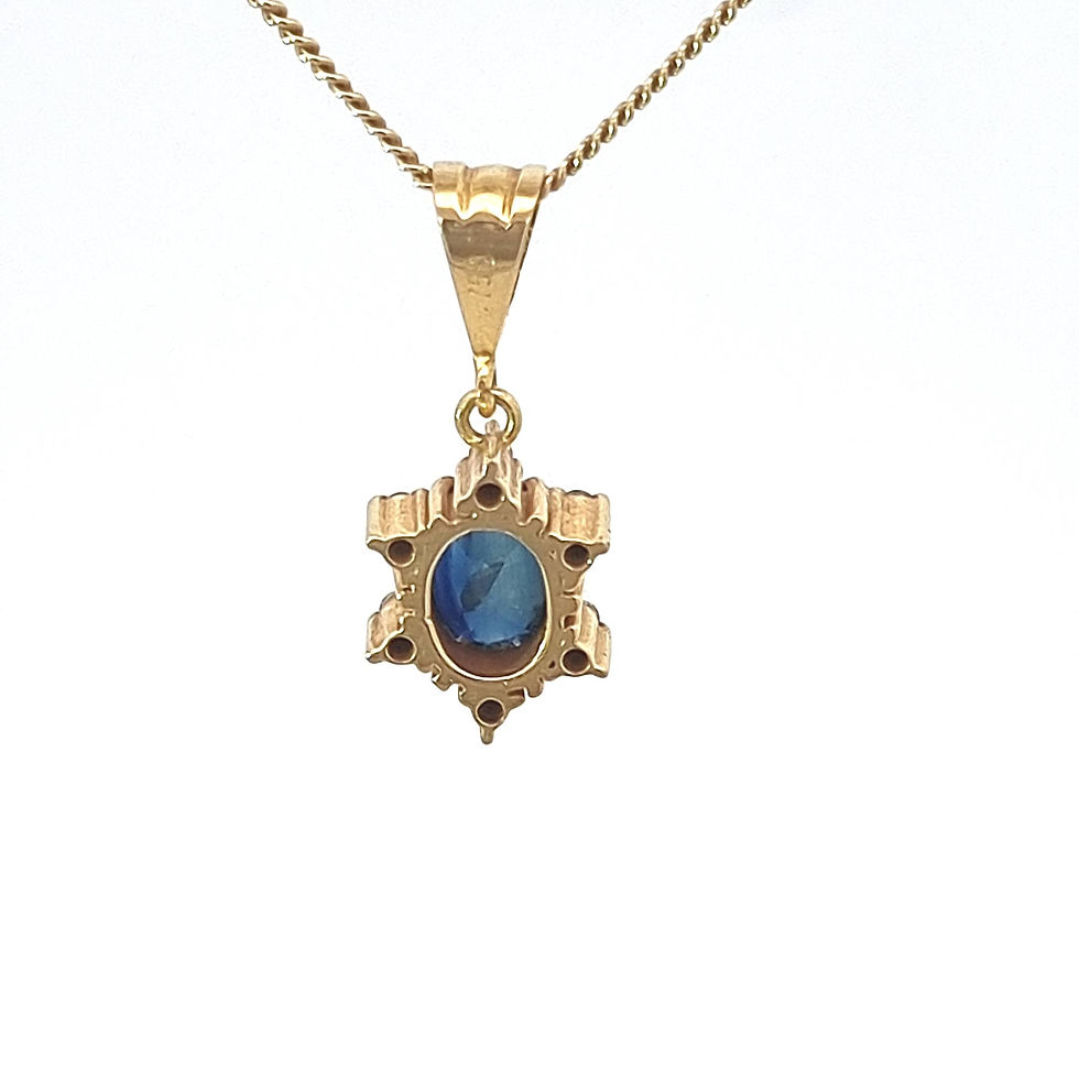 Thumbnail: 18ct Yellow Gold Sapphire & Diamond Pendant