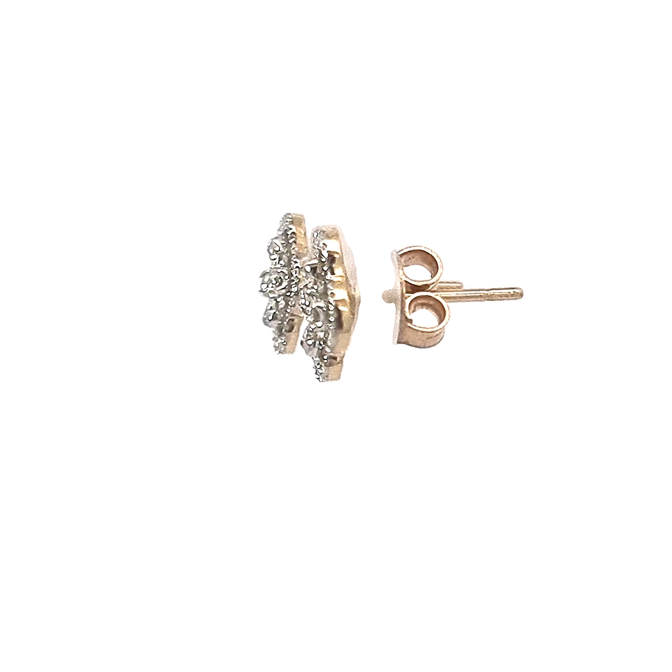 Thumbnail: 9ct Yellow Gold Diamond Earrings