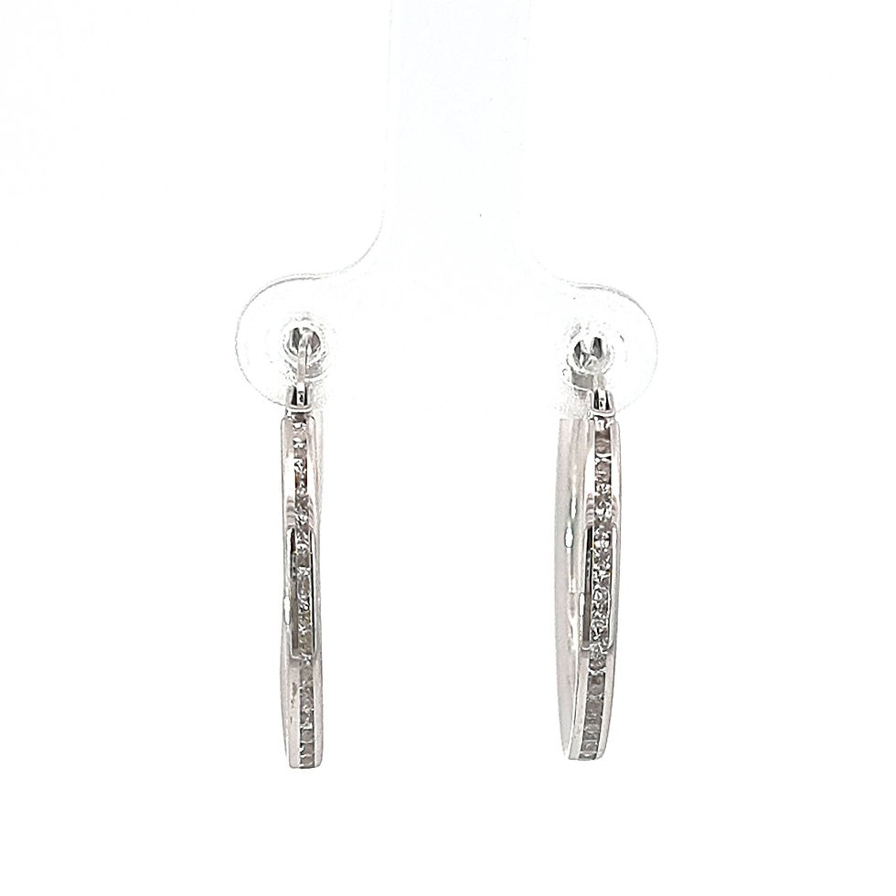 Thumbnail: 9ct White Gold Hoops