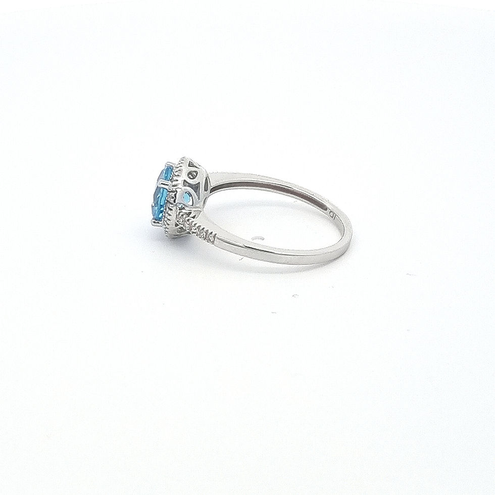Thumbnail: 14ct White Gold  Diamond & Topaz Ring