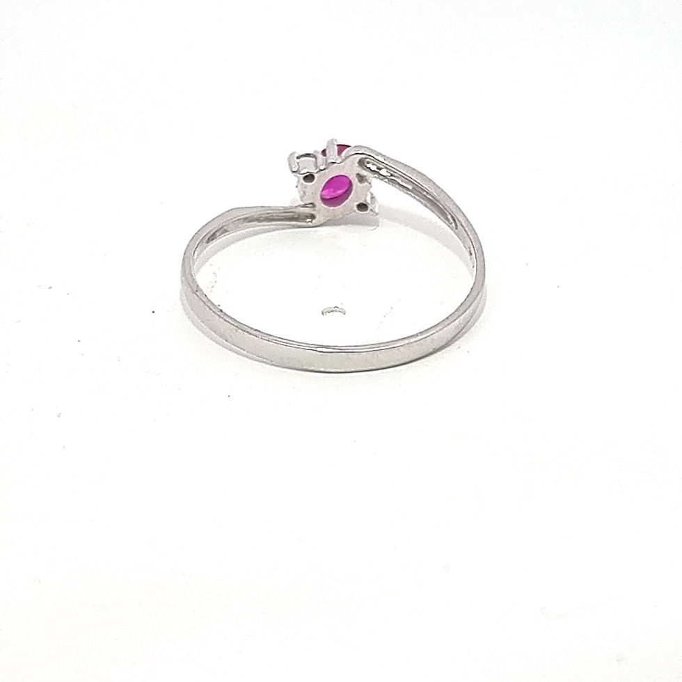 Thumbnail: 9ct White Gold Ruby & Diamond Ring
