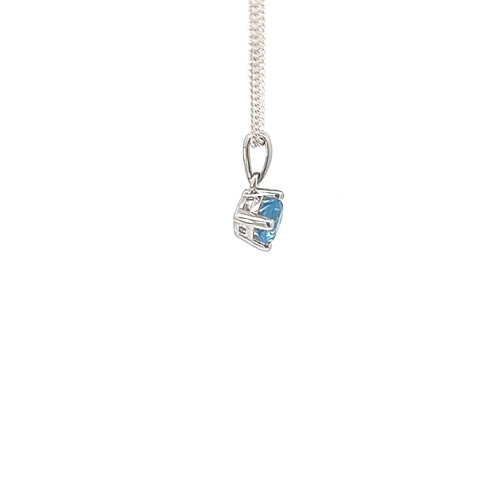 Thumbnail: 9ct White Gold Blue Topaz Pendant