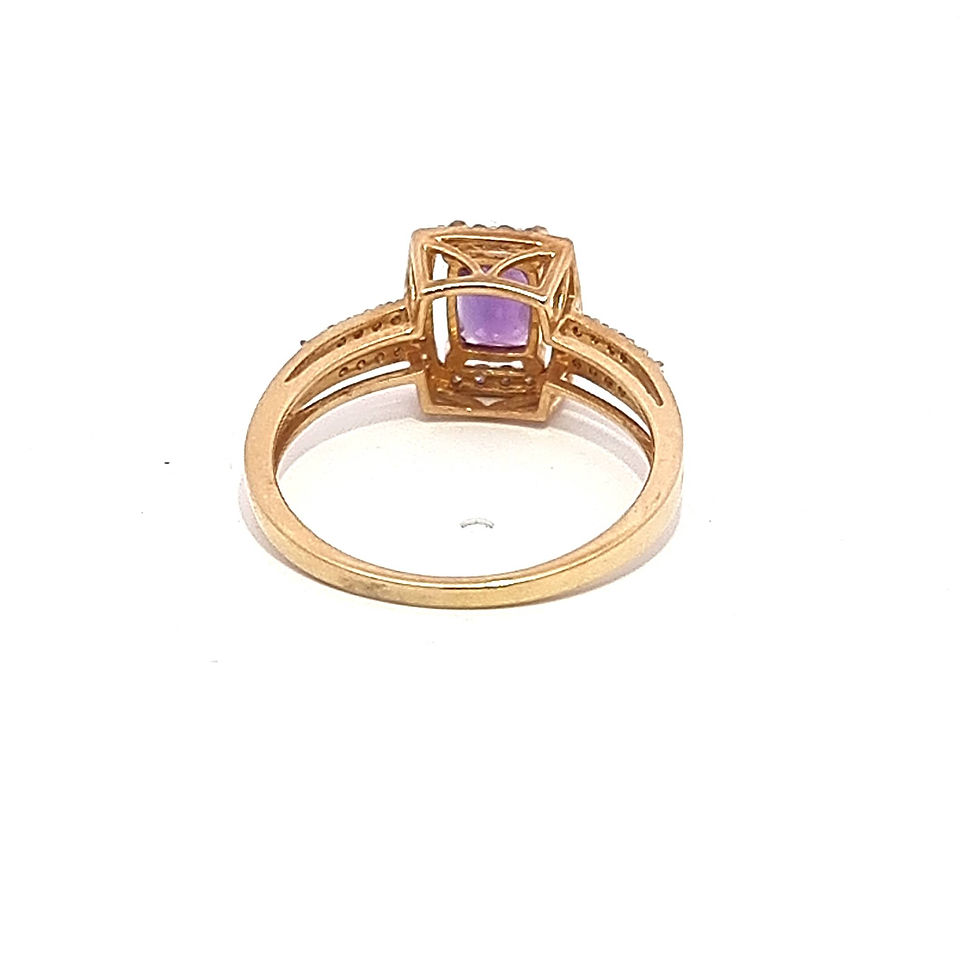Thumbnail: 14ct Yellow Gold Amethyst & Diamond Ring