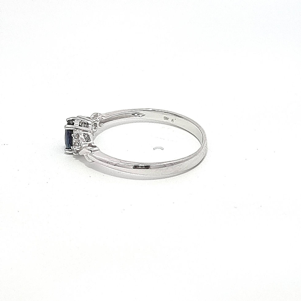 Thumbnail: 9ct White Gold Sapphire & Diamond Ring