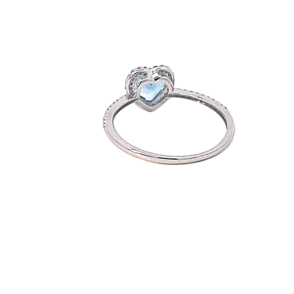 Thumbnail: 9ct White Gold Blue Topaz & Diamond Ring