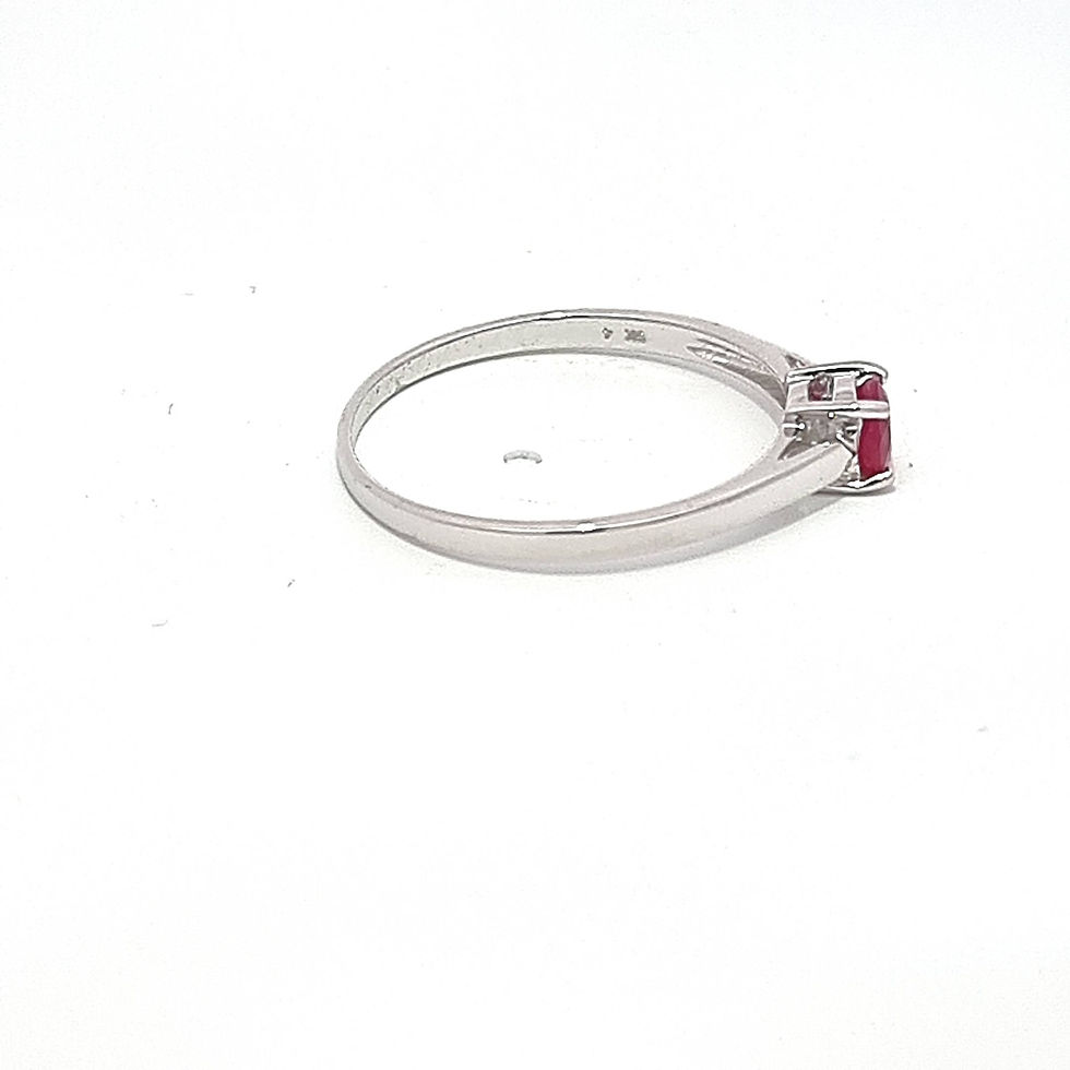 Thumbnail: 9ct White Gold Ruby & Diamond Ring