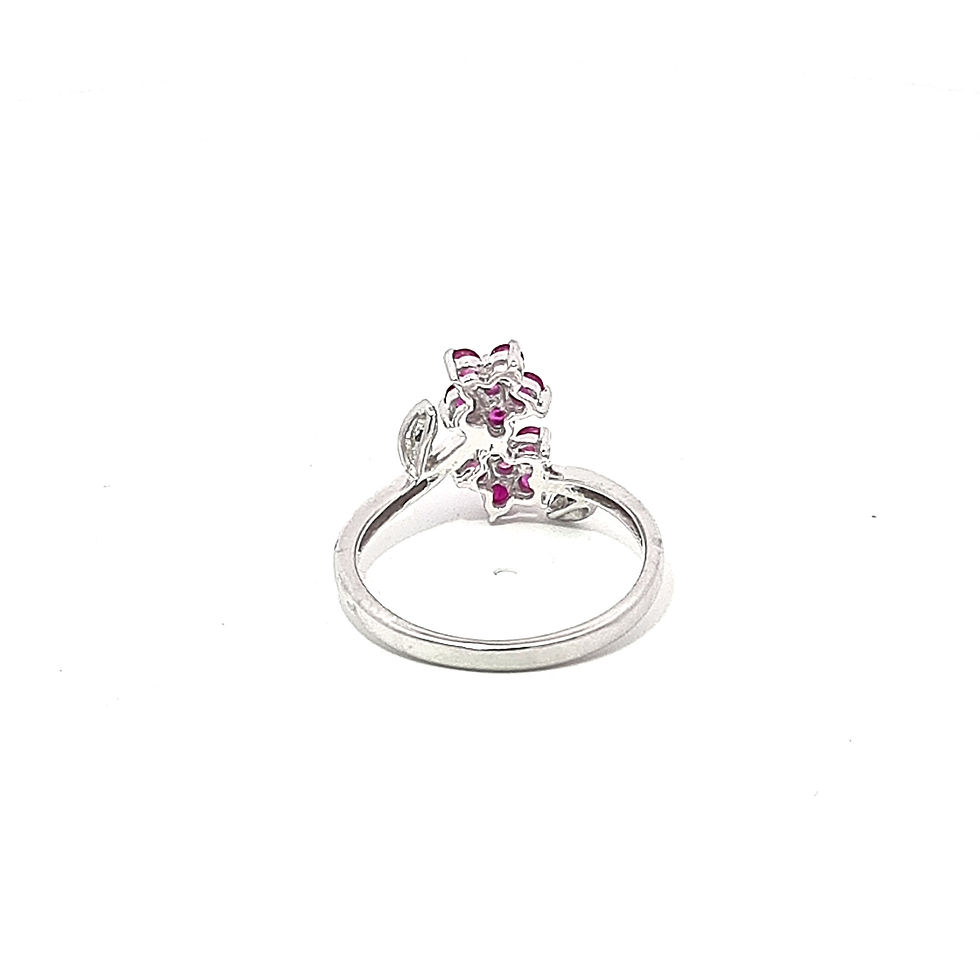 Thumbnail: 9ct White Gold Ruby & Diamond Ring