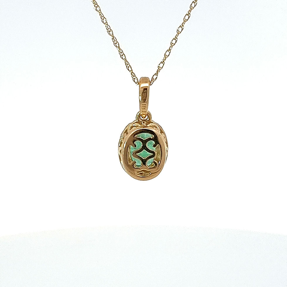 Thumbnail: 14ct Yellow Gold Diamond Emerald Pendant