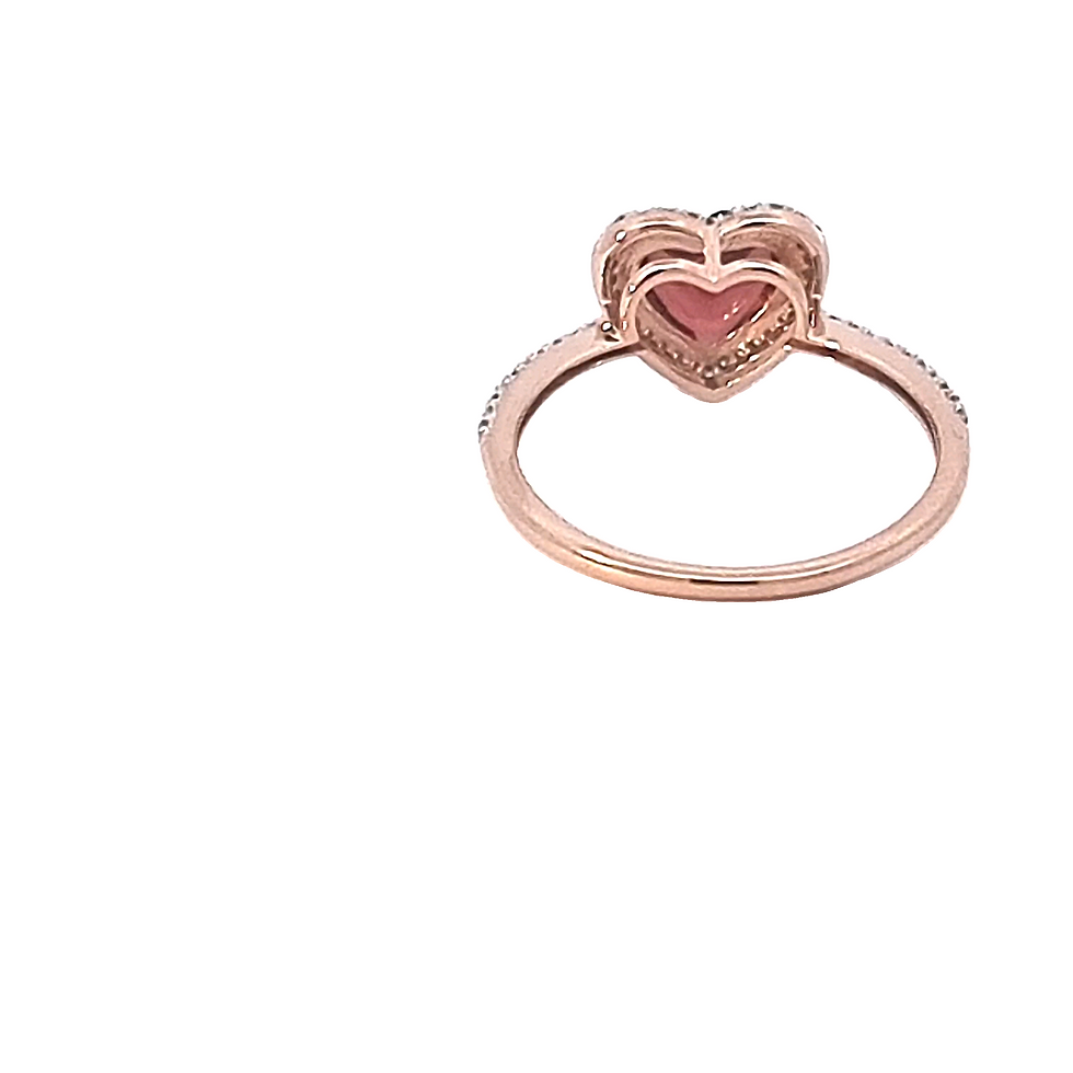 Thumbnail: 9ct Rose Gold Garnet & Diamond Ring