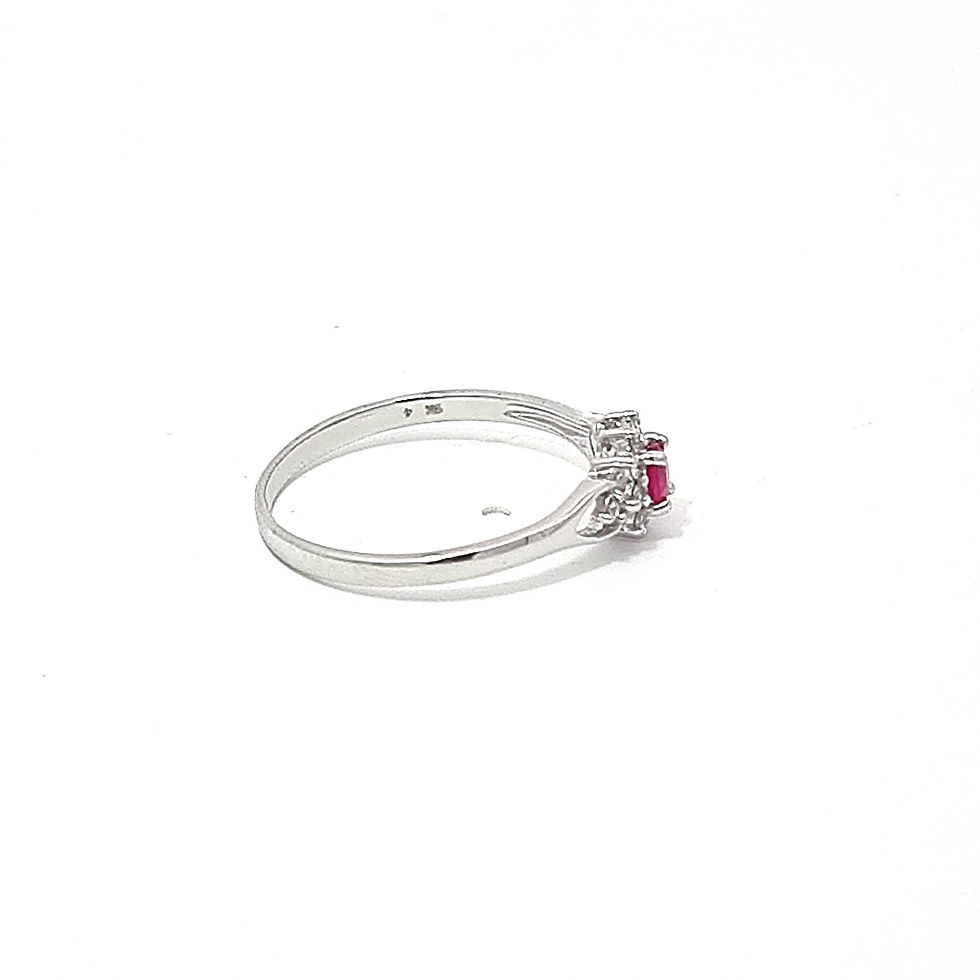 Thumbnail: 9ct White Gold Ruby & Diamond Ring
