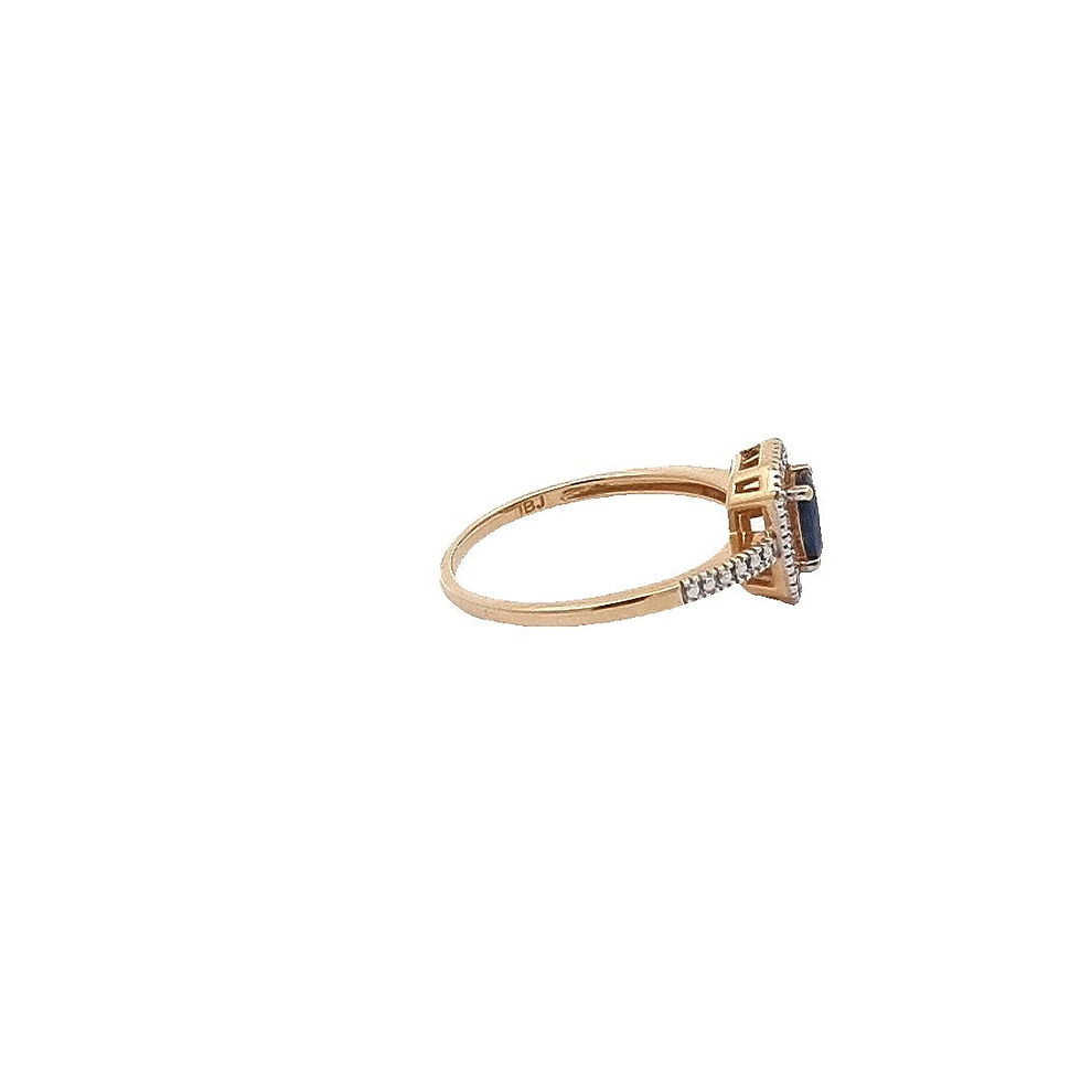 Thumbnail: 14ct Yellow Gold Sapphire Diamond Ring