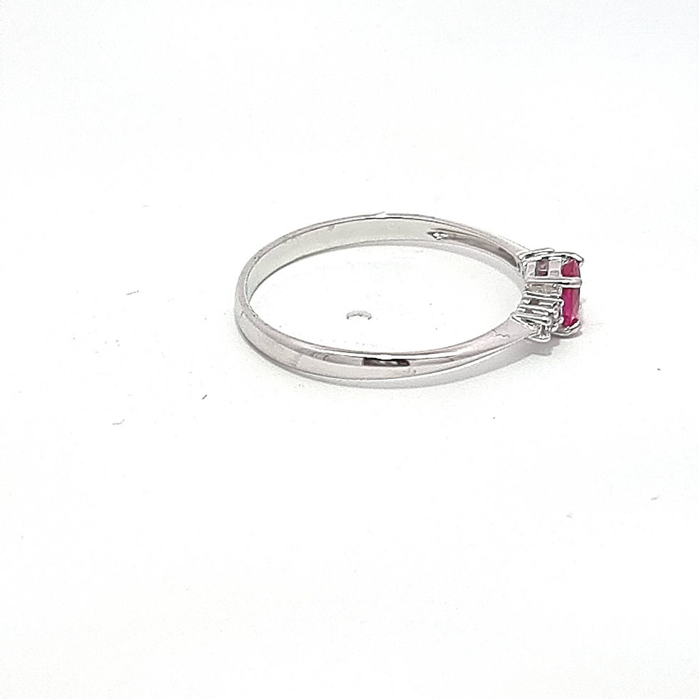 Thumbnail: 9ct White Gold Ruby & Diamond Ring