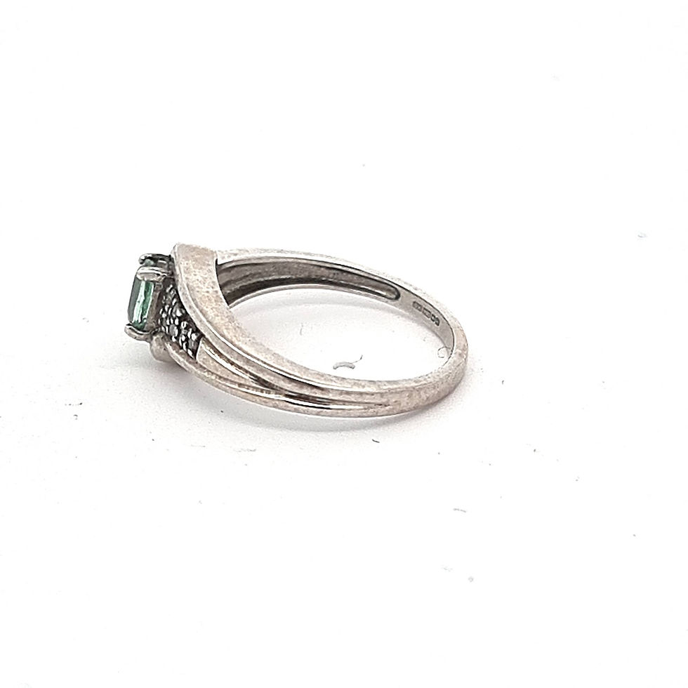 Thumbnail: 18ct White Gold Aquamarine & Diamond Ring