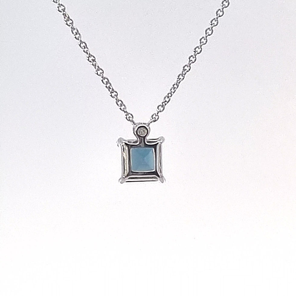 Thumbnail: 9ct White Gold Blue Topaz & Diamond Pendant