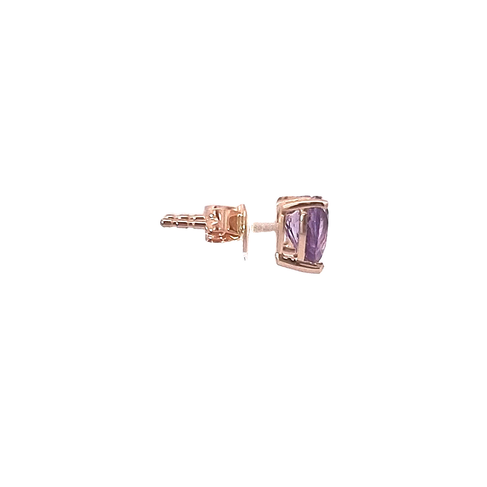 Thumbnail: 9ct Rose Gold Amethyst Earrings
