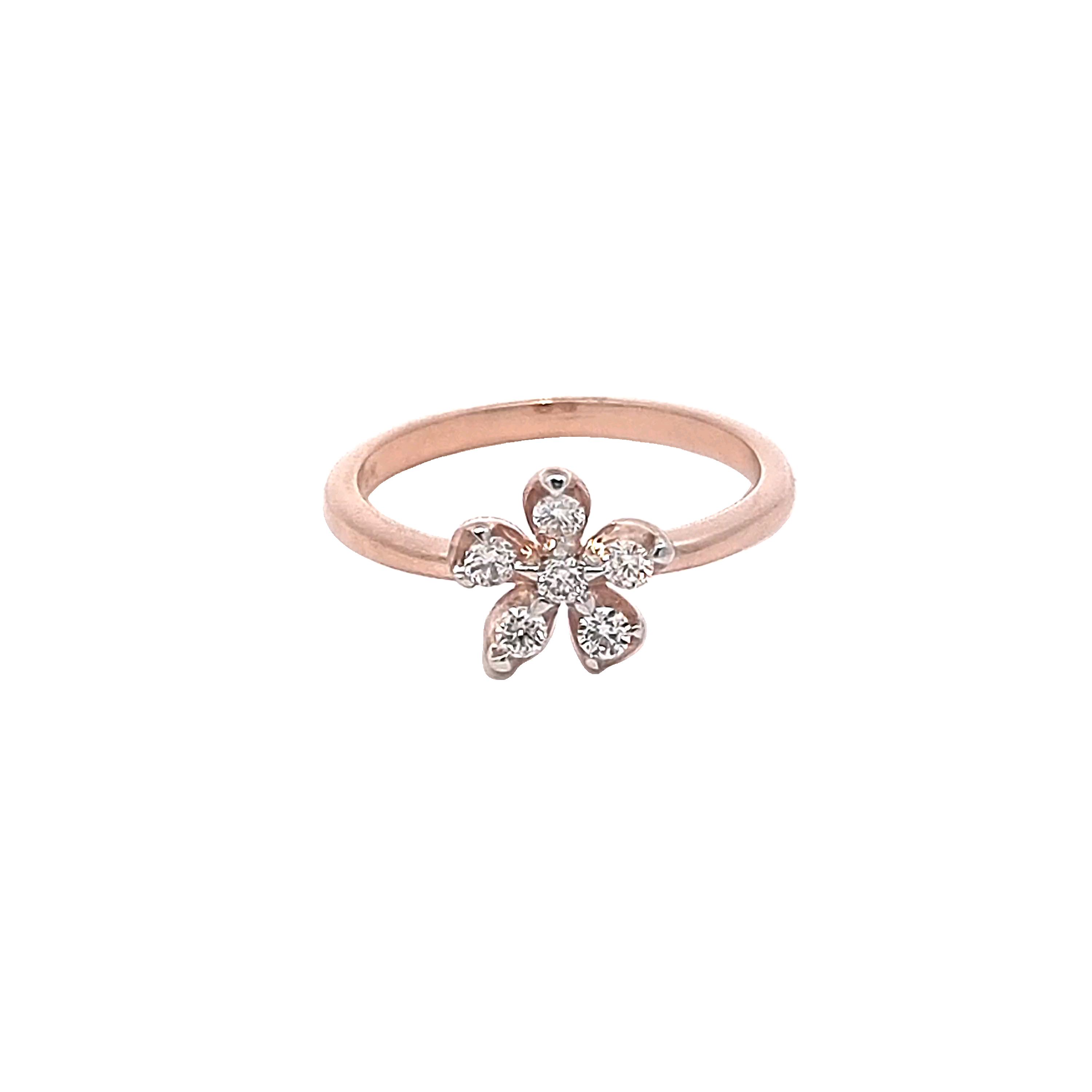 9ct Rose Gold Diamond Flower Ring