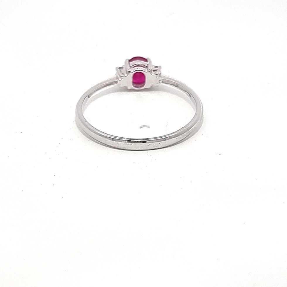 Thumbnail: 9ct White Gold Ruby & Diamond Ring