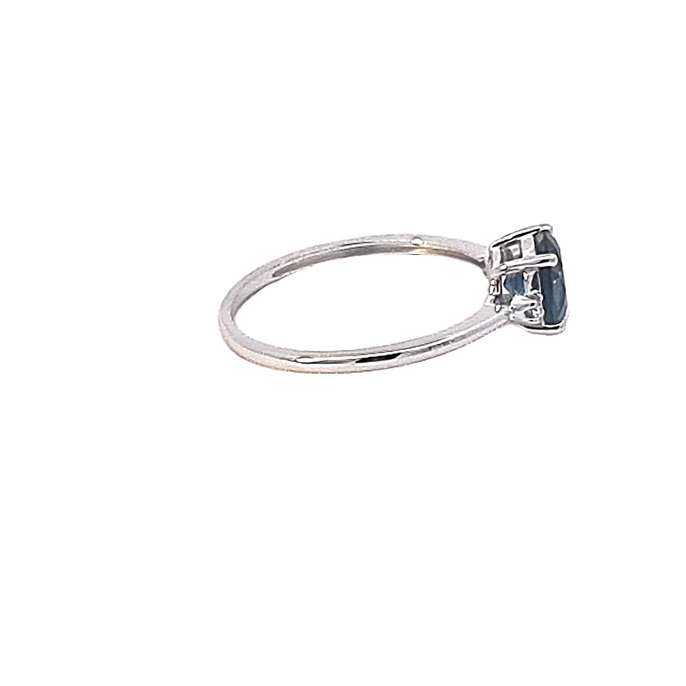 Thumbnail: 9ct White Gold Sapphire & Diamond Ring
