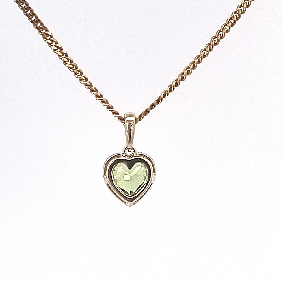 Thumbnail: 9ct Yellow Gold Peridot & Diamond Pendant