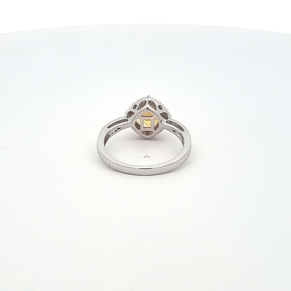 Thumbnail: 14ct white gold topaz & diamond ring
