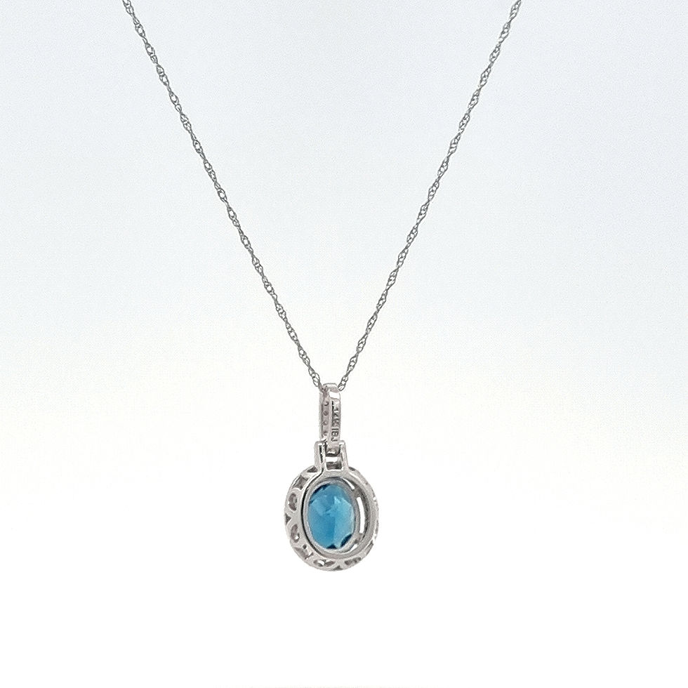 Thumbnail: 14ct White Gold Blue Topaz Necklace