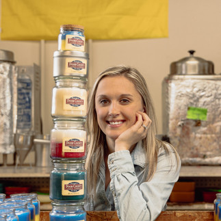 Christiana Trapani poses with Candles from Door County