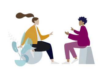 Image of a consulting engagement between two individuals.