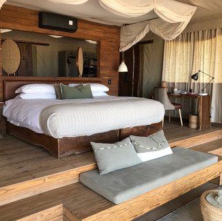 Beautiful double tented suite with airconditioning along the Zambezi River 