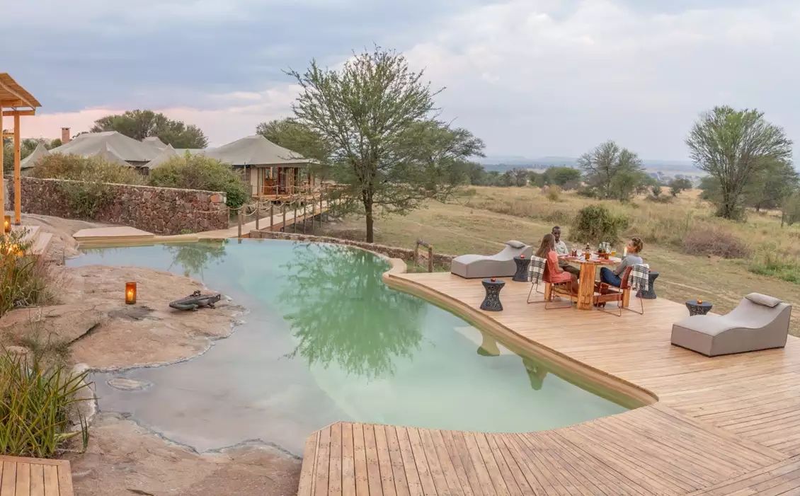 Sayari Camp Luxury SafarI TANZANIA POOL WITH VIEW SERENGETI