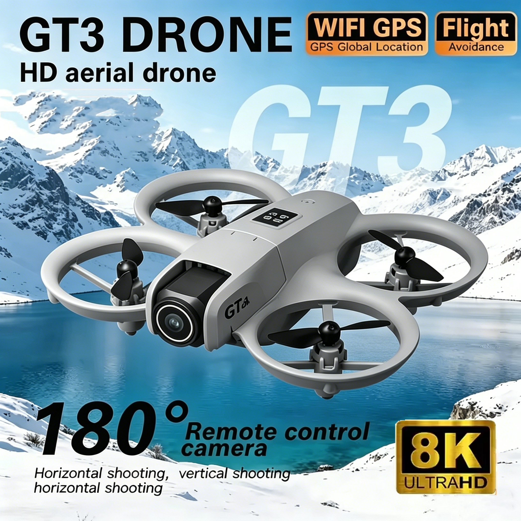 Drone Mini Dobrável 8K com GPS, Câmera Dupla e Desvio de Obstáculos