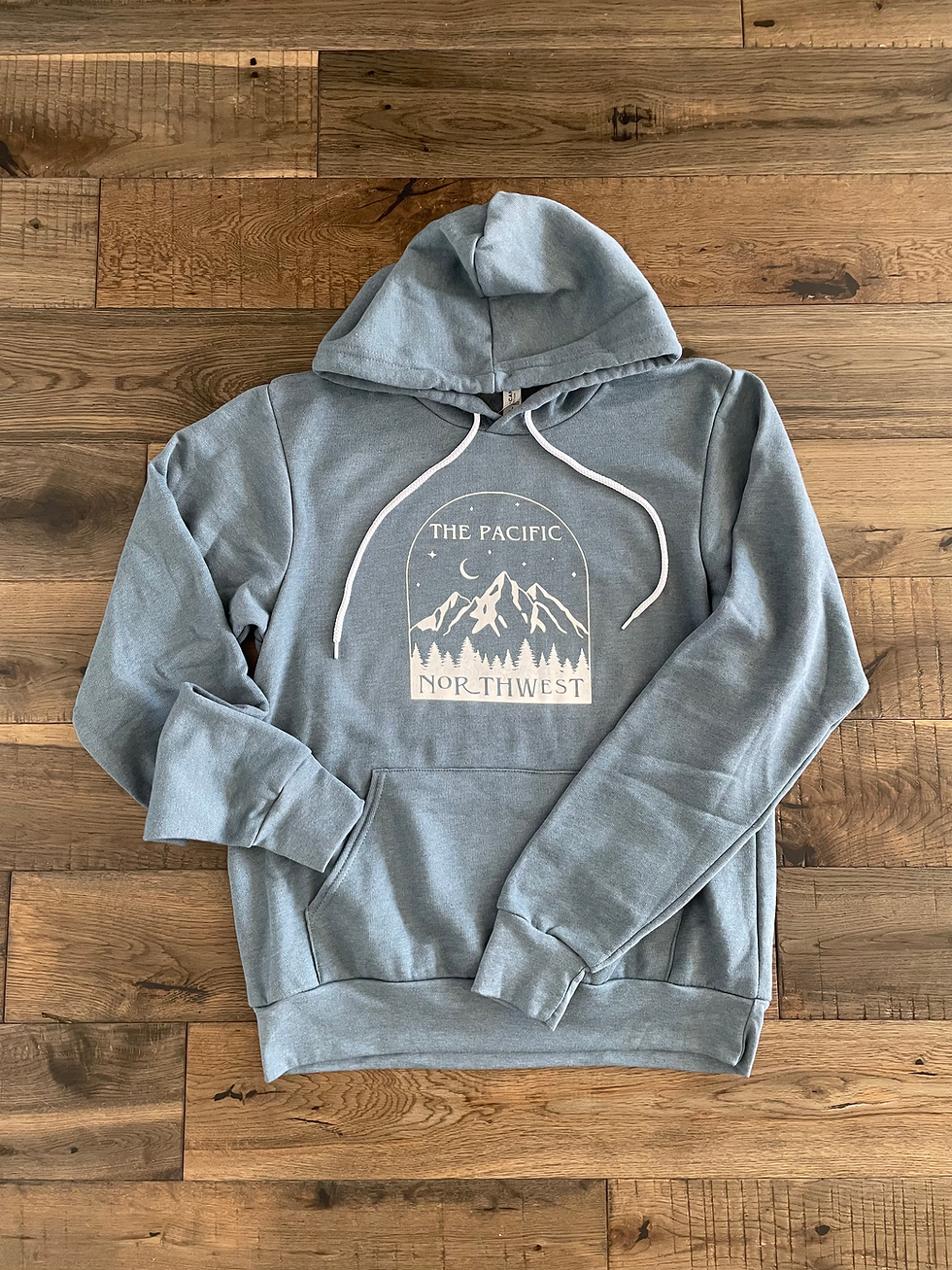 Thumbnail: Adult PNW Night Sky Hoodie - Deep Heather Teal