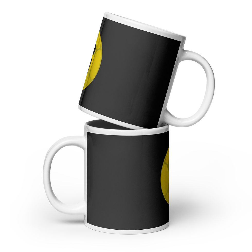 Miniatura: Taza negra y blanca brillante 