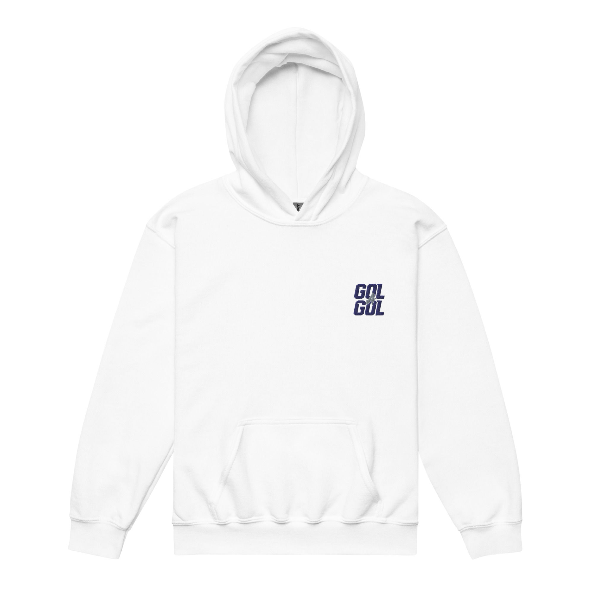 Hoodie blanco para niños (logo bordado)