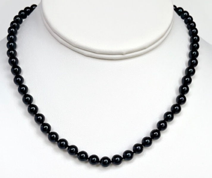 Miniatura: 16” Black Japanese Akoya  Necklace (6.5mm)