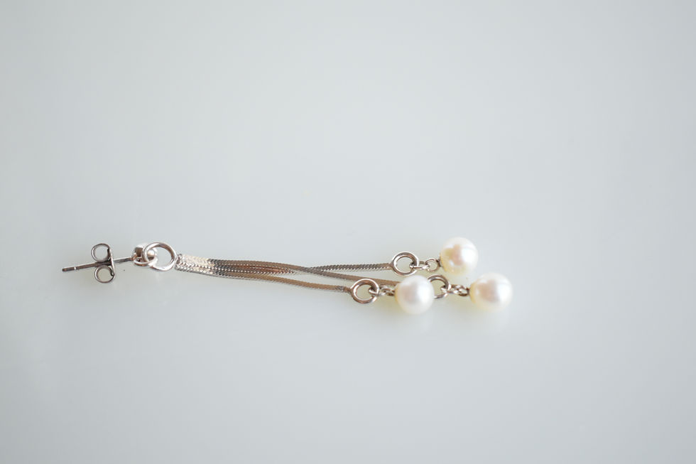 Miniatura: Akoya Pearl 5.5 mm Dangling Sterling Silver Earrings 