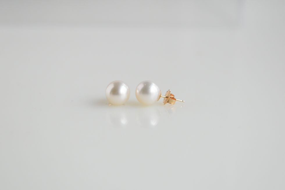 Miniatura: AAA 8.5-9.0 mm South Sea White Pearl Stud Earrings