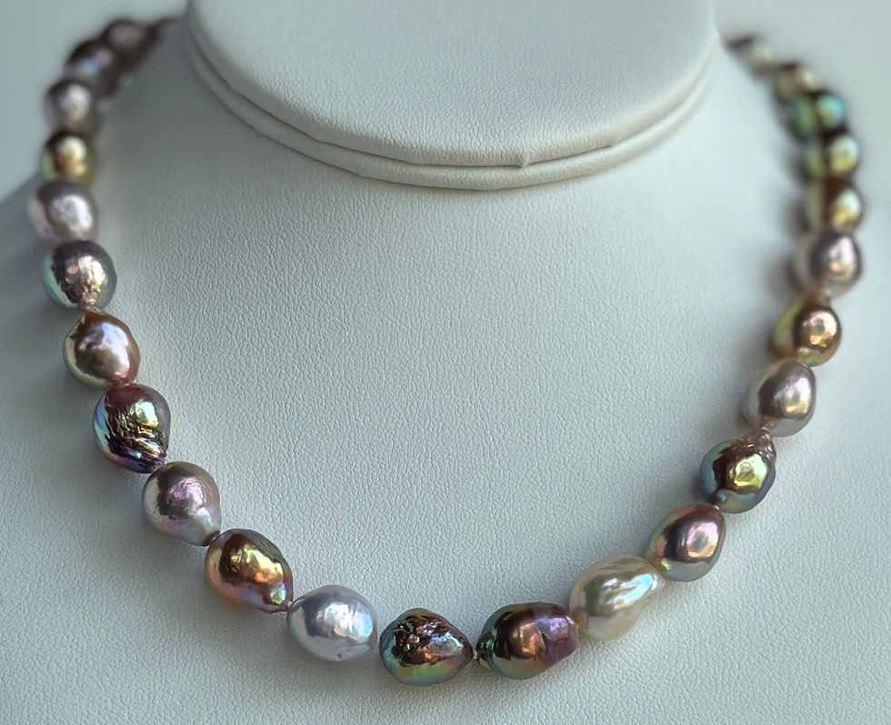 Miniatura: 17” Kasumi-like Multicolor Baroque Metallic Pearl Necklace
