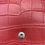 Thumbnail: Saint Laurent Kate Red Embosssed Crocodile Wallet on Chain