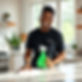 a bright naturally lit photo of a real NovaClean black team member smiling and wiping down