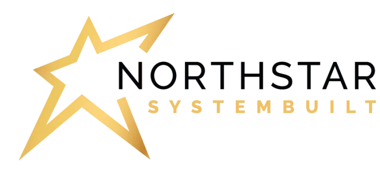 Northstar Homes logo featuring a red and orange compass graphic with the tagline "Custom System Built Homes."