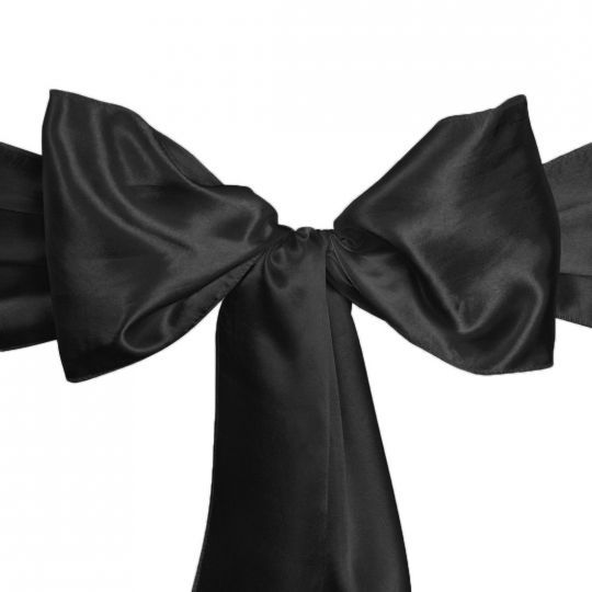Satin Chair Sashes- Black