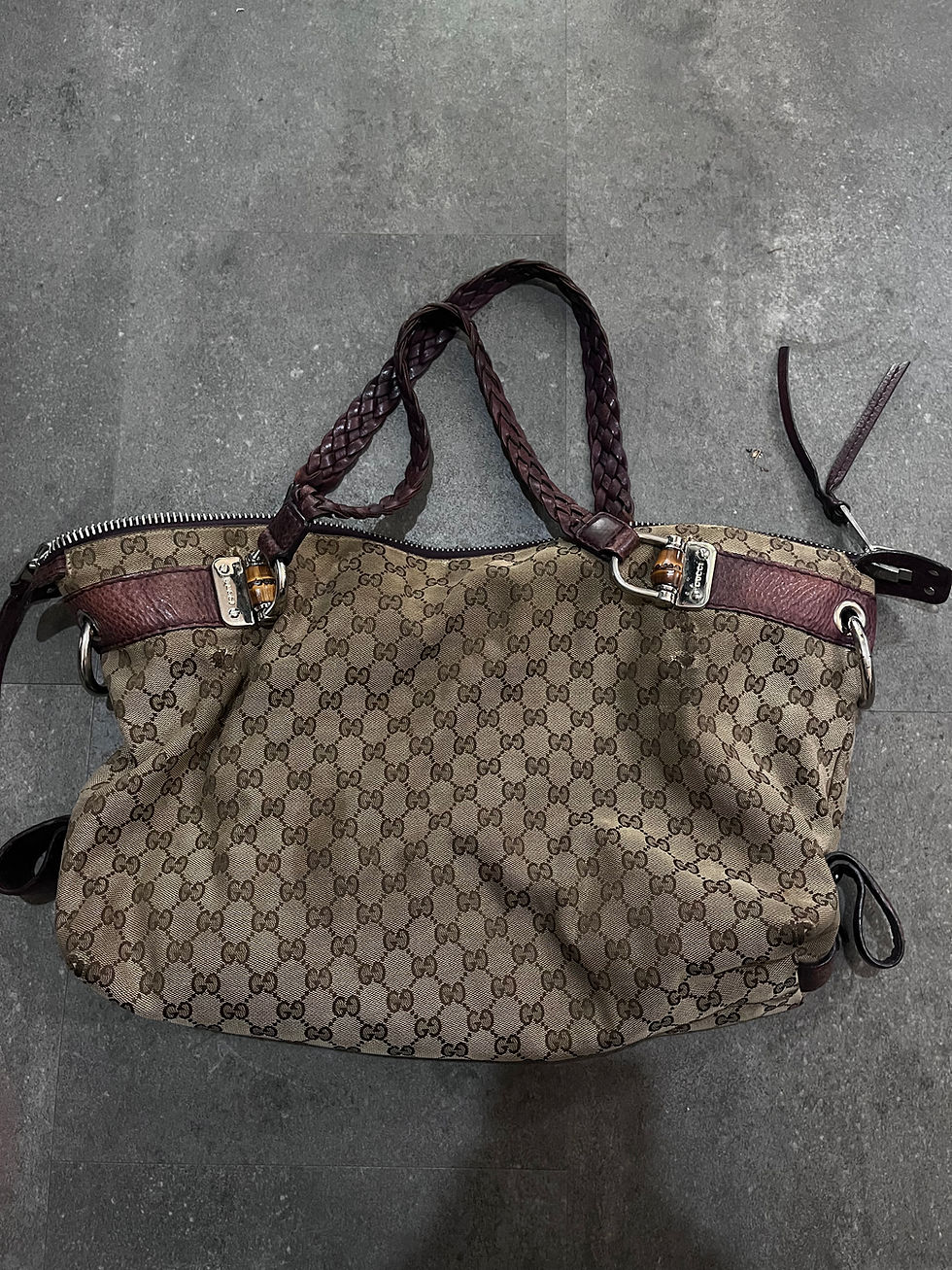 Thumbnail: GUCCI MONOGRAM CANVAS SHOPPER BROWN
