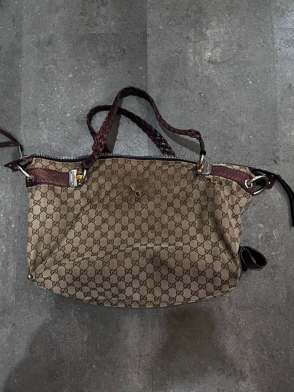 Thumbnail: GUCCI MONOGRAM CANVAS SHOPPER BROWN