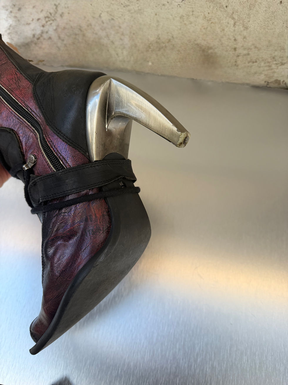 Thumbnail: NEW ROCK HEELS BLACK/PURPLE SIZE 40